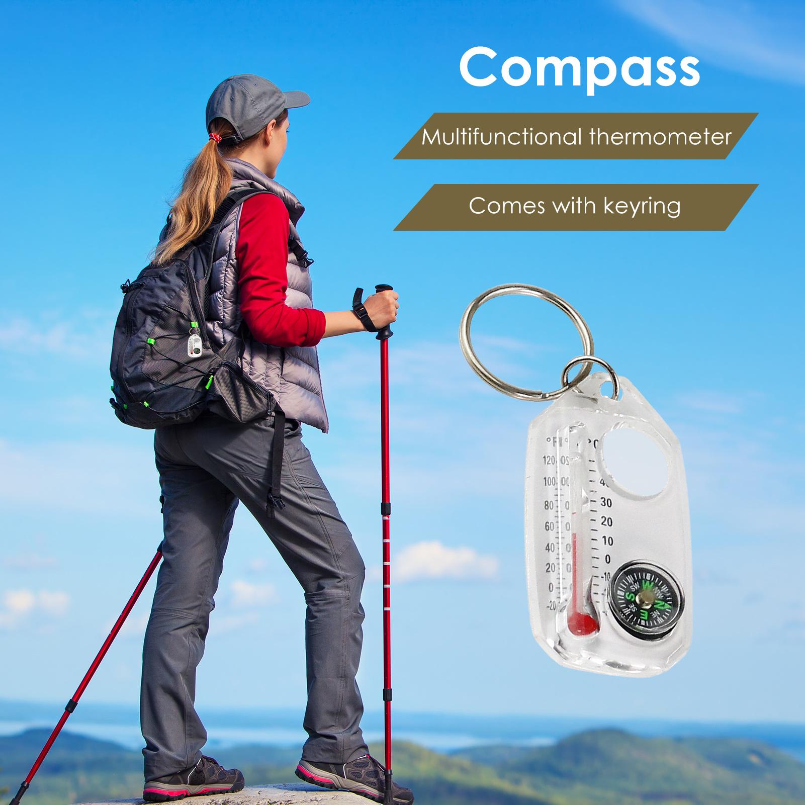 Compass Keychain Mini - Wielofunkcyjne Mini Breloczki z Kompasem Kempingowym,